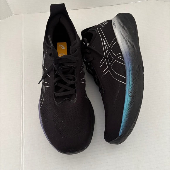 ASICS Gel-Nimbus 25 Platinum Men's Running Shoes Sz 14 Black Pure Silver - Picture 1 of 10